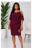 Midnight Merlot Rhinestone Cold-Shoulder Dress