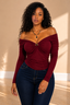 Brioche Ruched Off-The-Shoulder Top