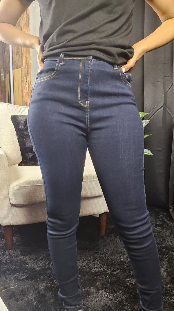 High-Rise Dark Wash Skinny Jeans