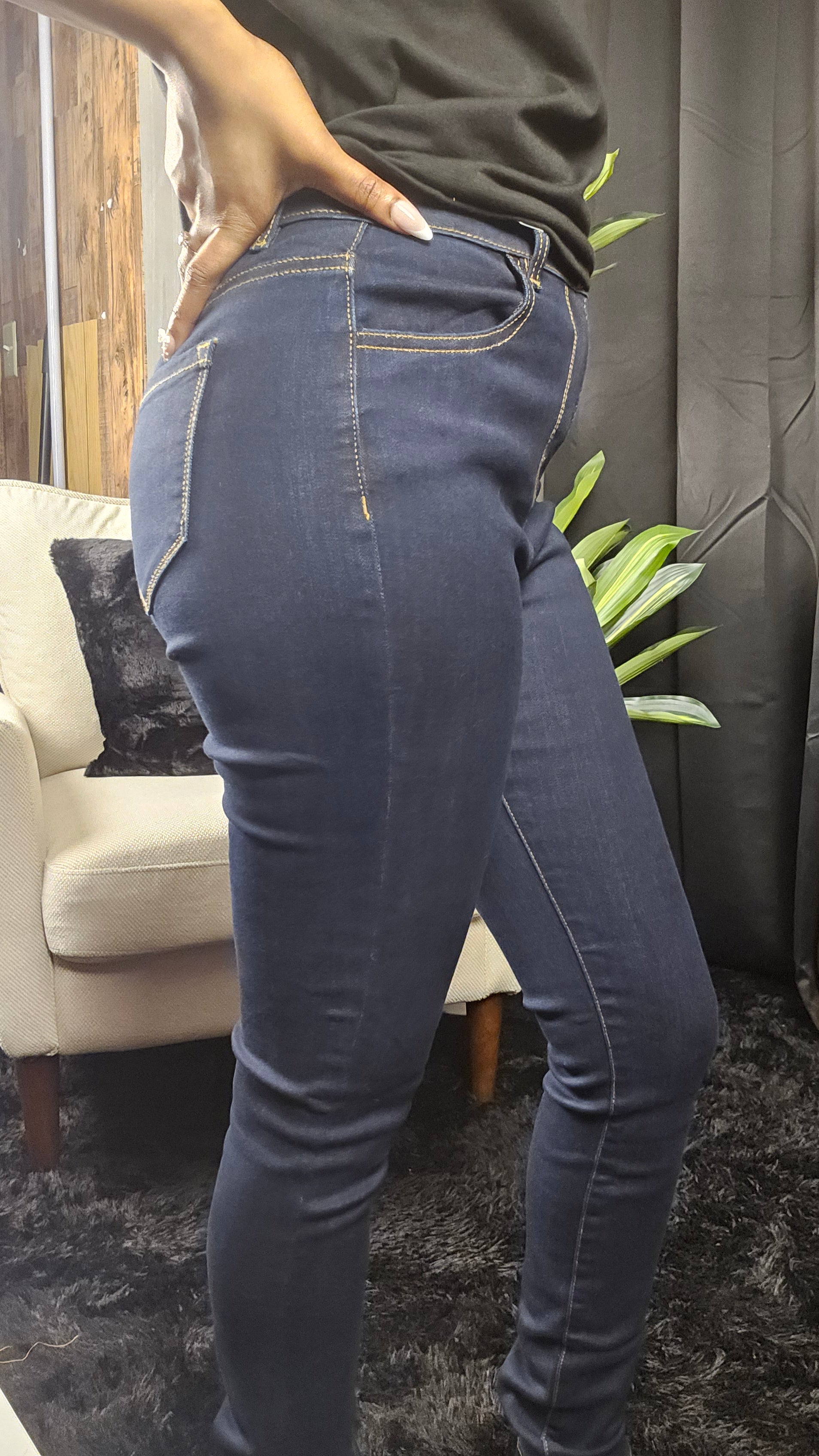 High-Rise Dark Wash Skinny Jeans
