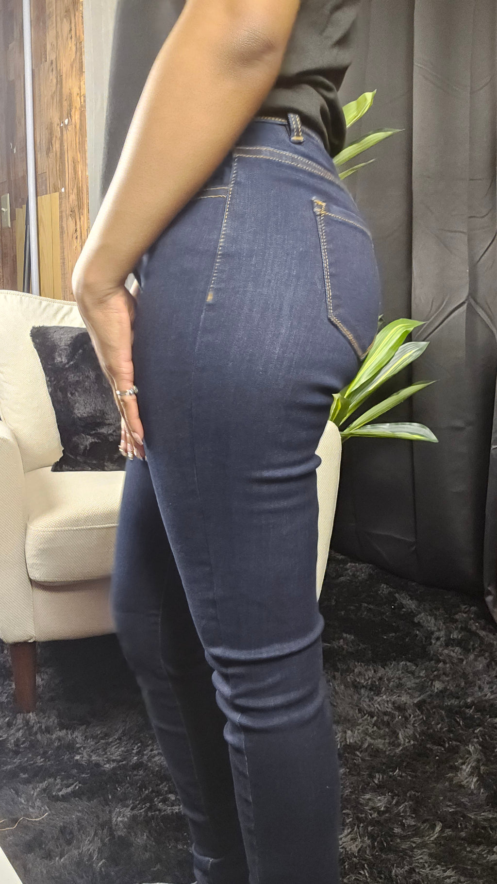 High-Rise Dark Wash Skinny Jeans