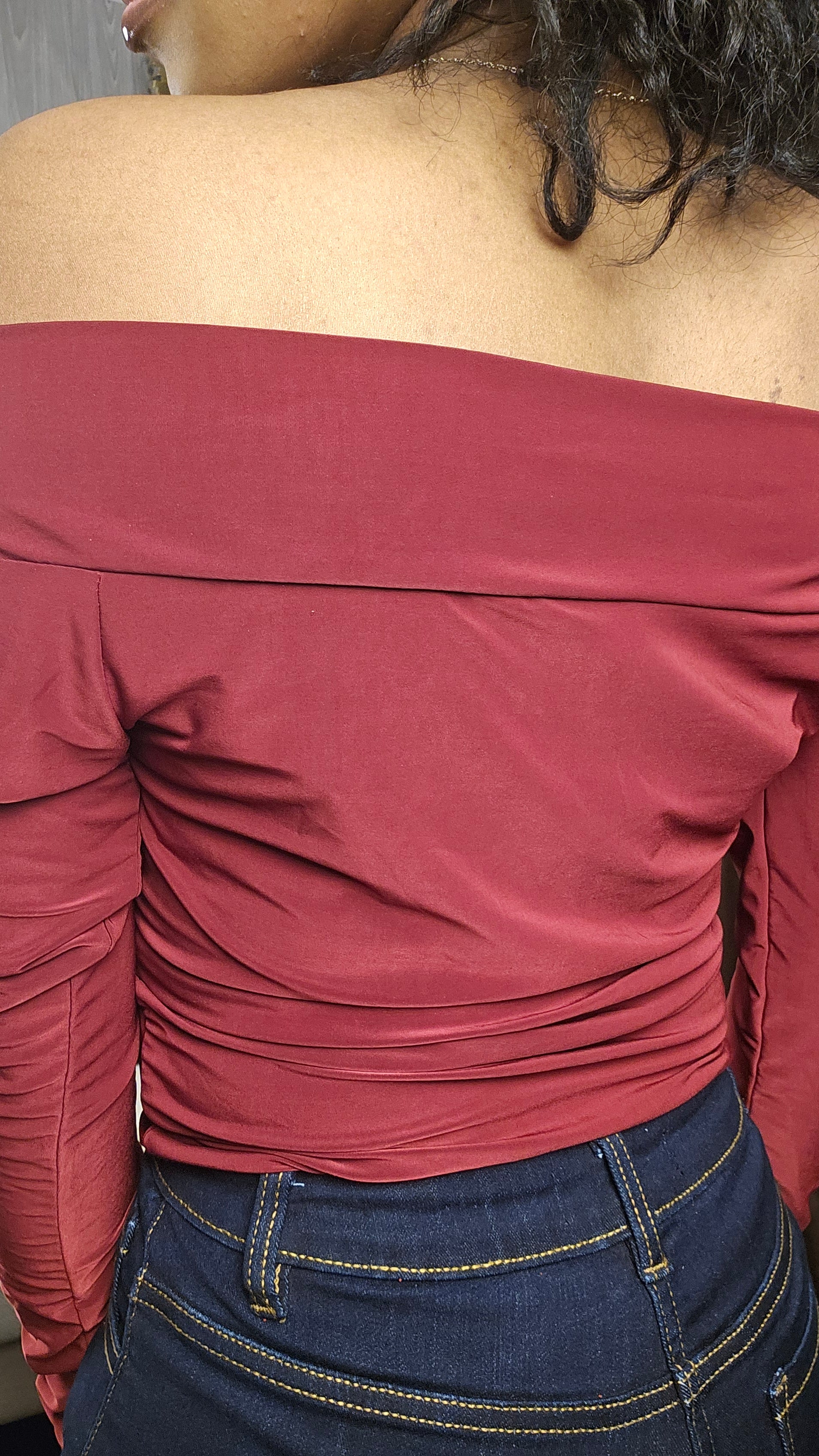 Brioche Ruched Off-The-Shoulder Top Secondary image
