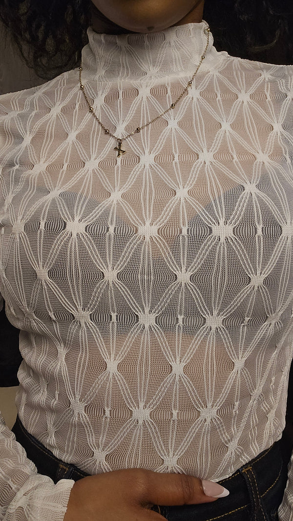 Diamond Studded Mesh Bodysuit