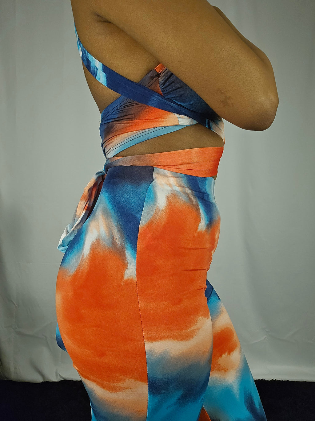 Island Oasis Abstract Multi-Way Halter & Flare Pant Set