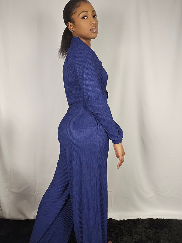 Sweet Sapphire Crinkle Jumpsuit