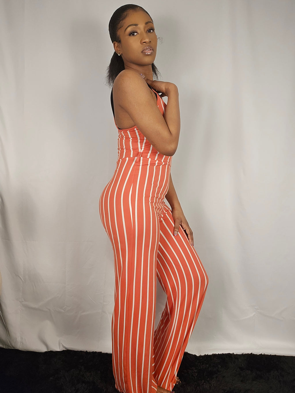 Kandy Kane Striped Wide Leg Jumpsuit