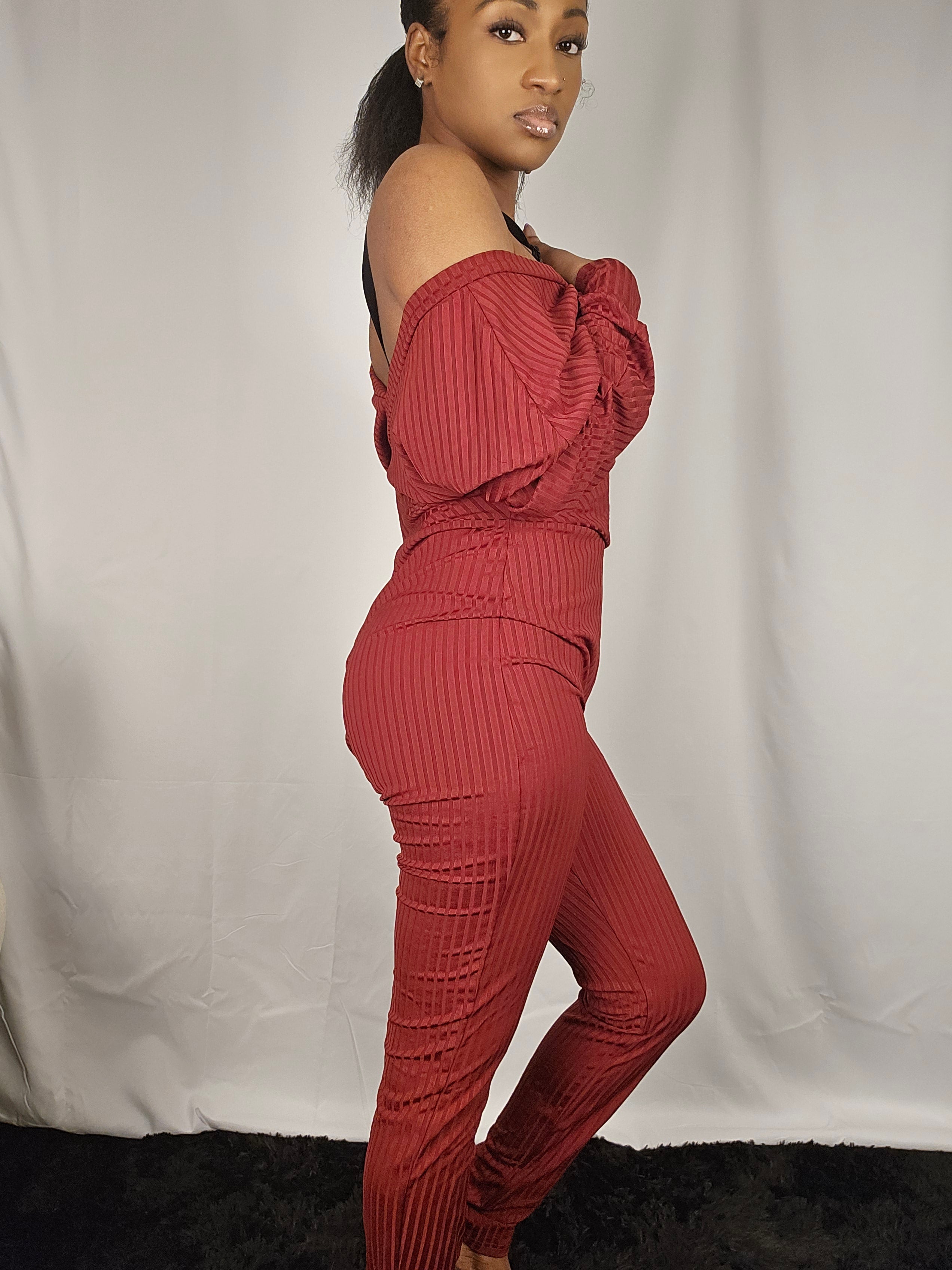 Off Shoulder Cross Front Jumpsuit