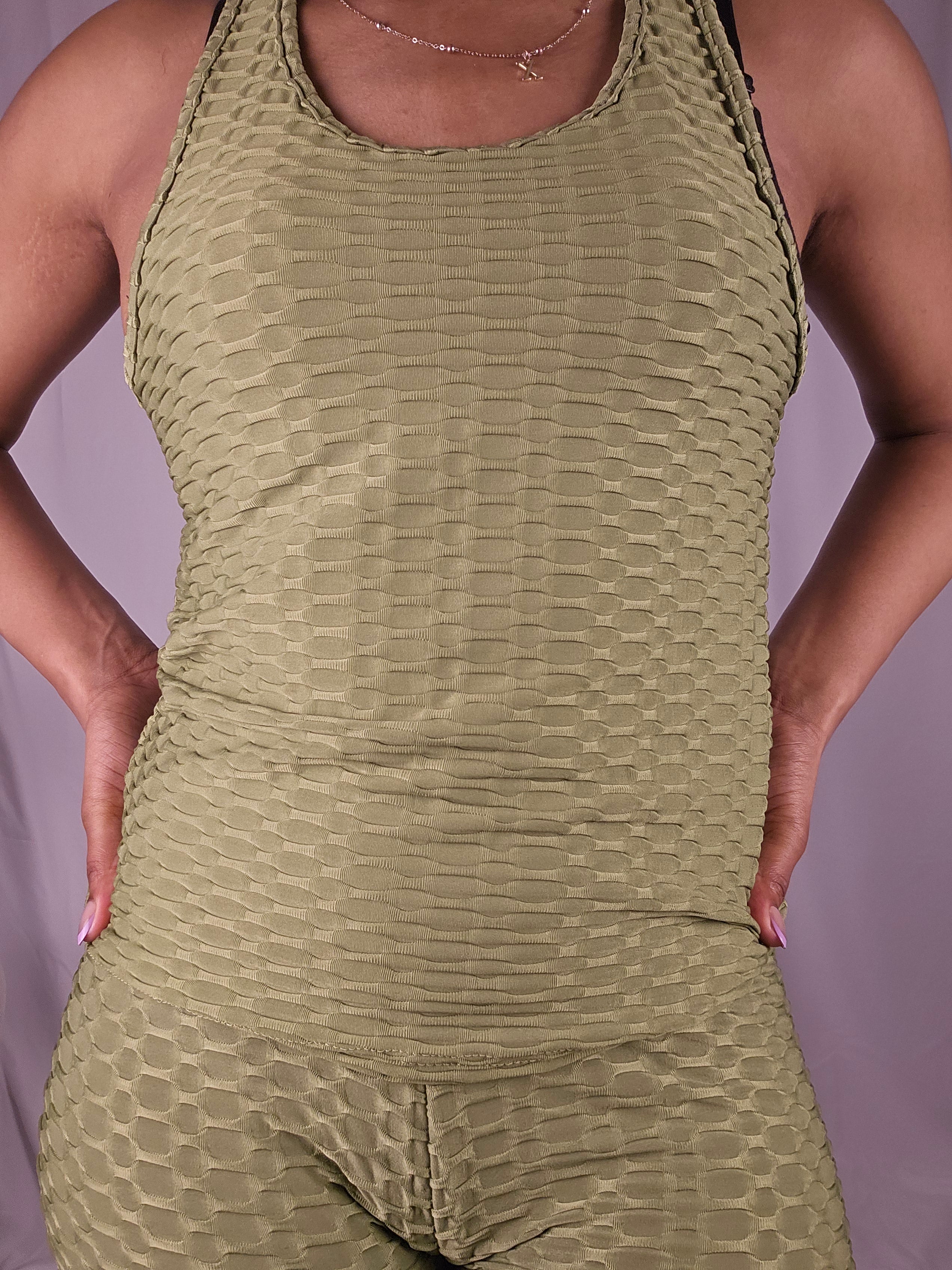 Sculpt Texture Honeycomb Waffle Tank & Legging Set