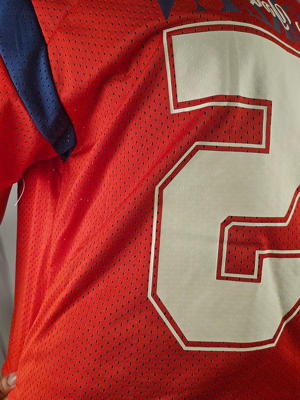 Oversized V-Neck Football Jersey Top