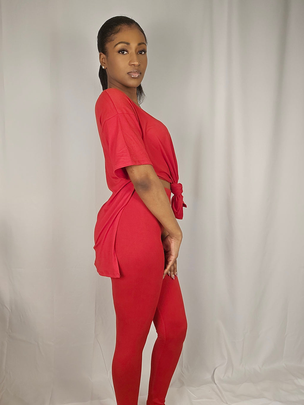 Slit Tunic Top & Leggings Two-Piece Set