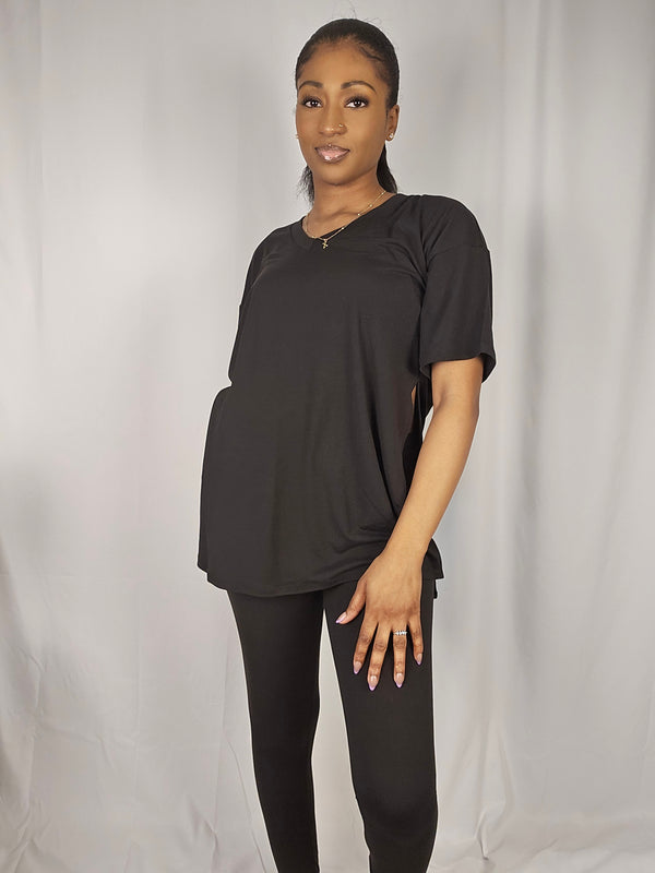 Slit Tunic Top & Leggings Two-Piece Set