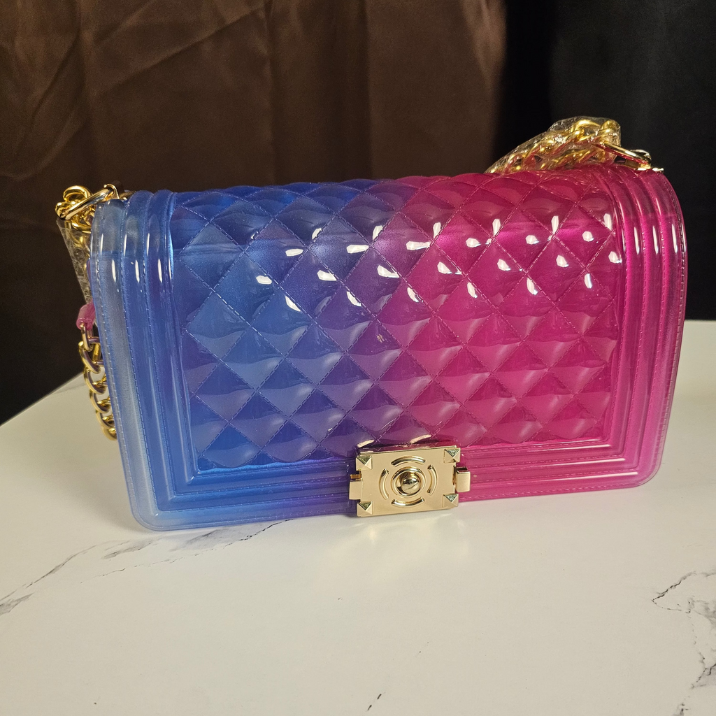 Transparent Colorblock Jelly Crossbody Bag