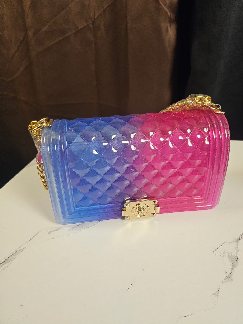 Transparent Colorblock Jelly Crossbody Bag