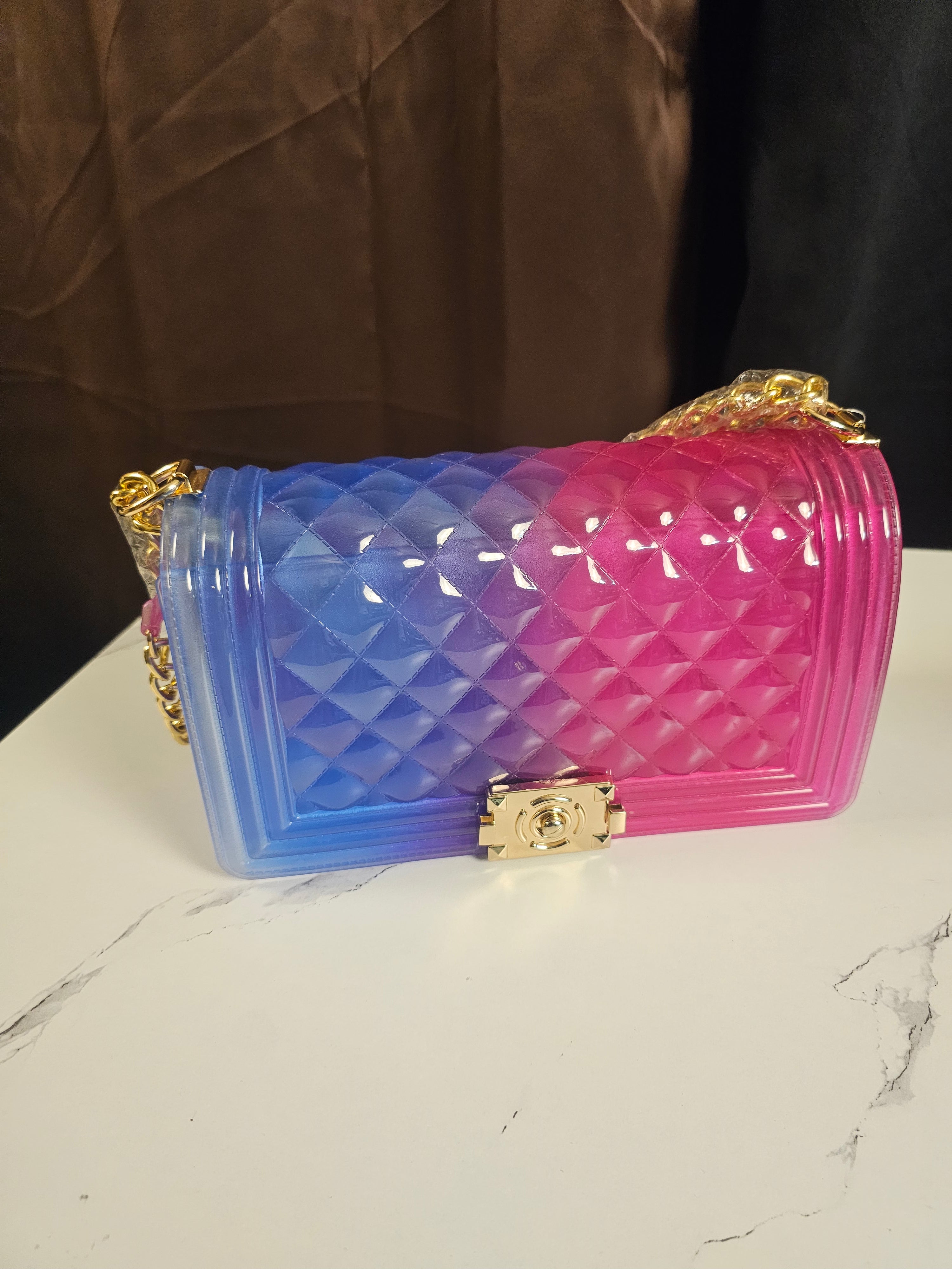 Transparent Colorblock Jelly Crossbody Bag