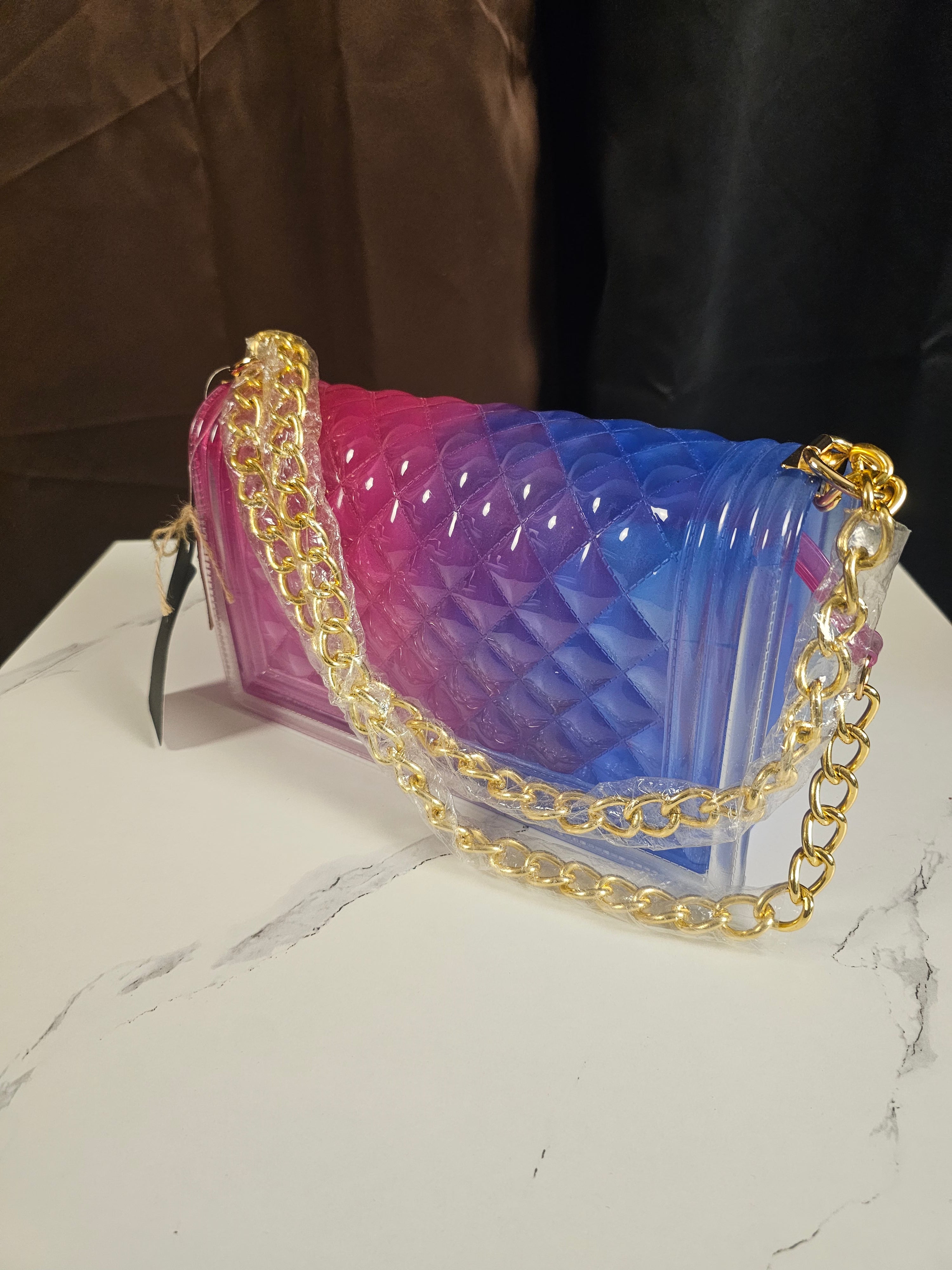 Transparent Colorblock Jelly Crossbody Bag