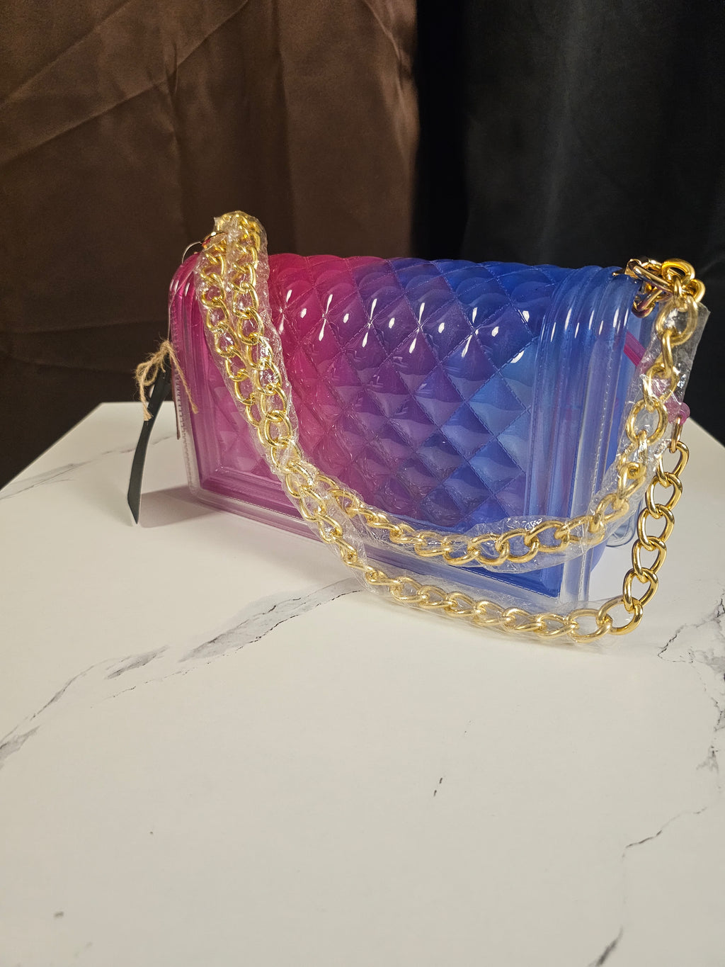 Transparent Colorblock Jelly Crossbody Bag