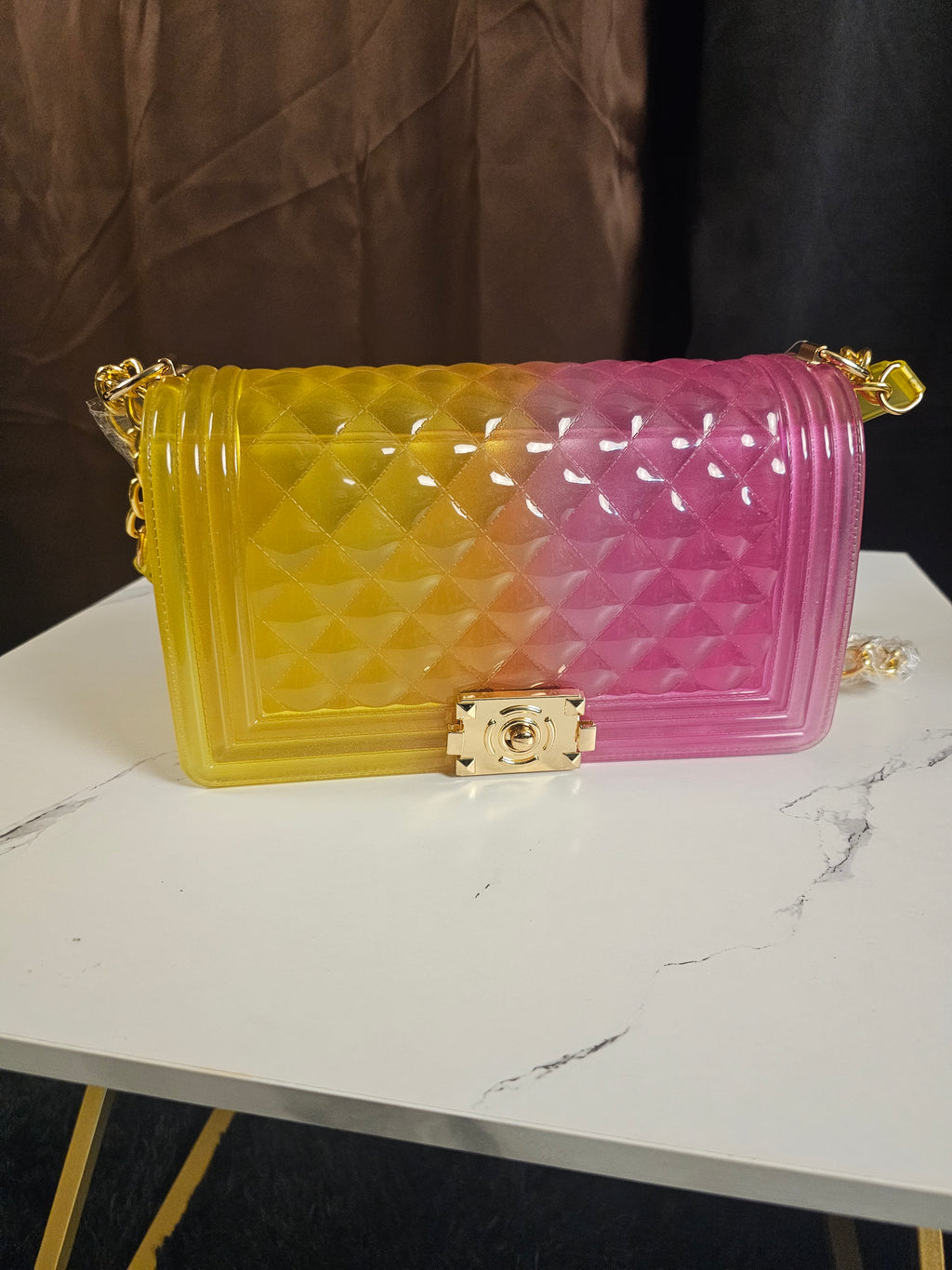 Transparent Colorblock Jelly Crossbody Bag