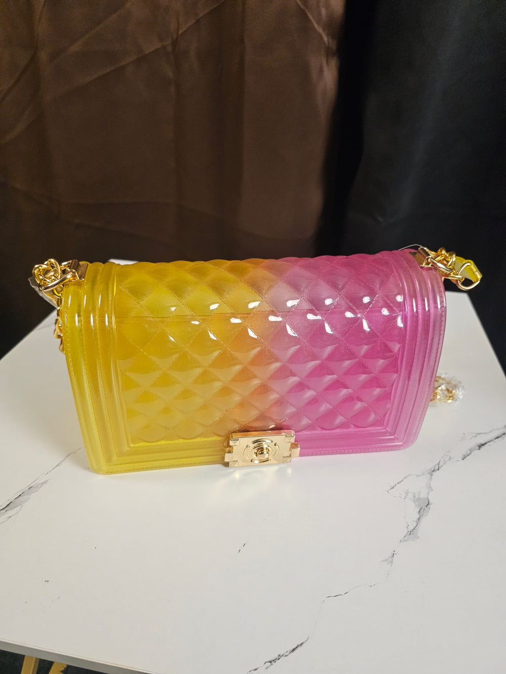 Transparent Colorblock Jelly Crossbody Bag