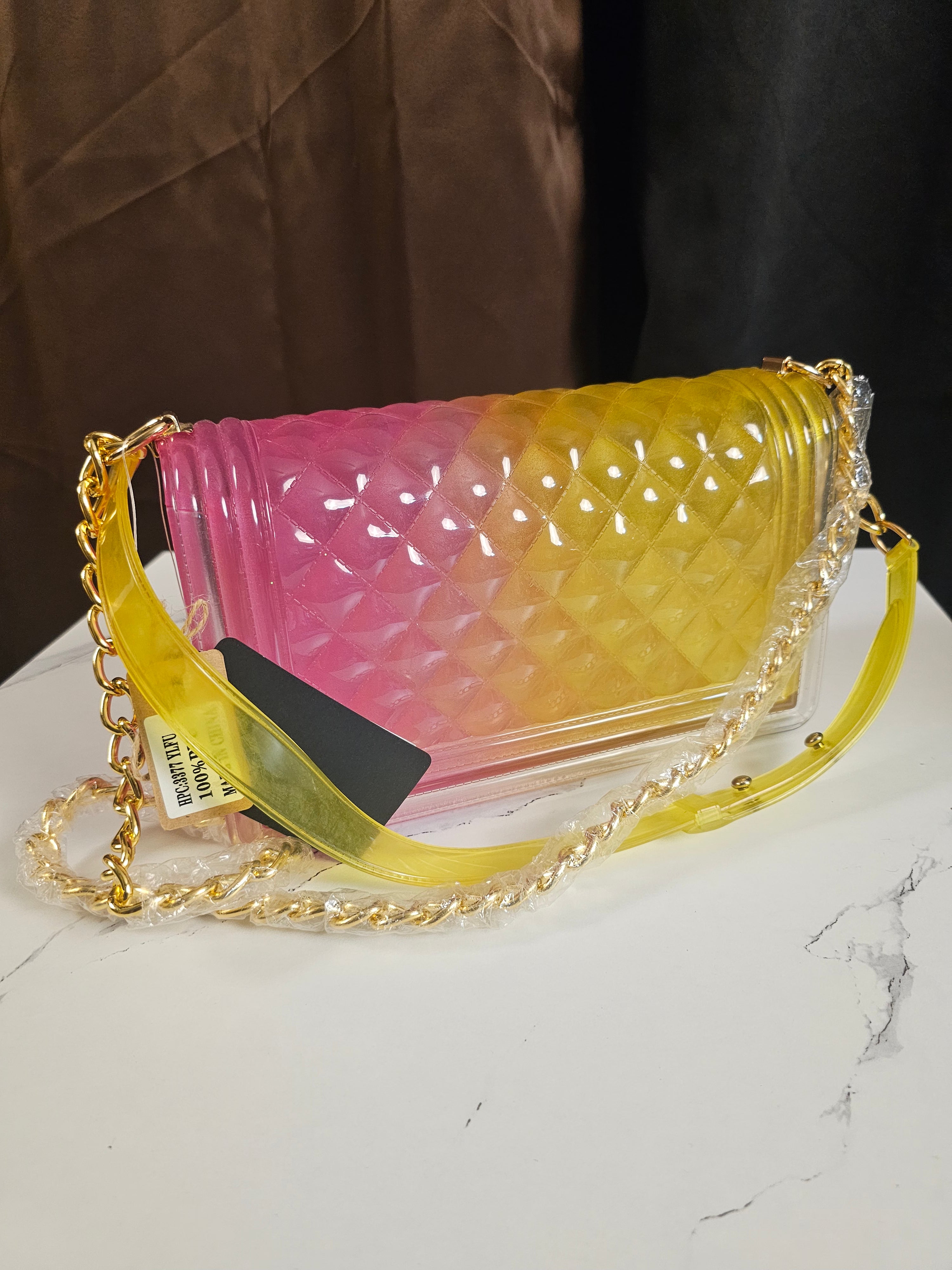 Transparent Colorblock Jelly Crossbody Bag