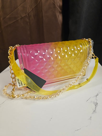 Transparent Colorblock Jelly Crossbody Bag