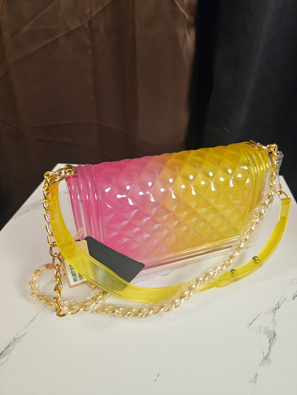 Transparent Colorblock Jelly Crossbody Bag