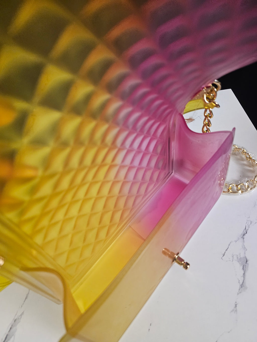 Transparent Colorblock Jelly Crossbody Bag