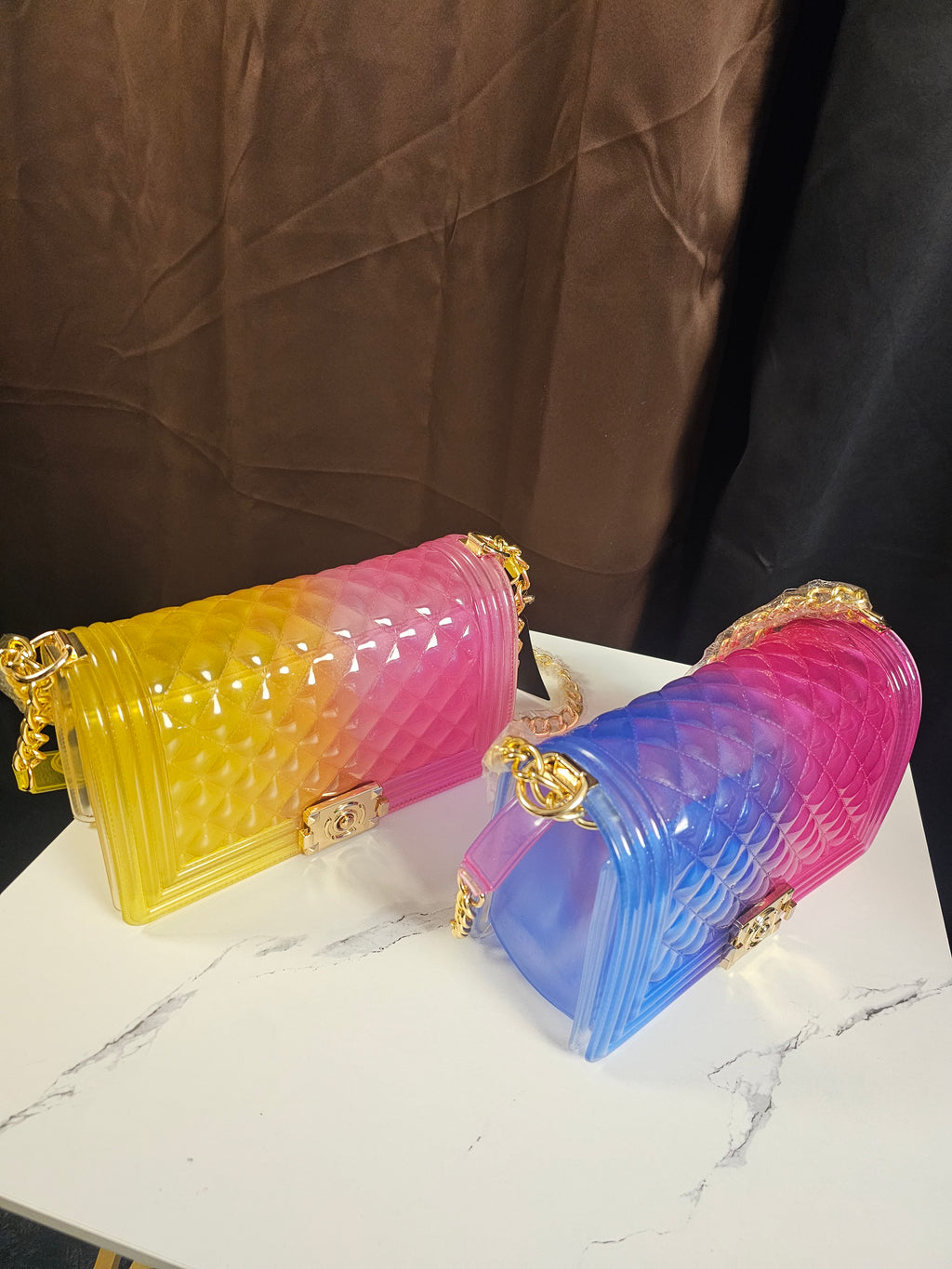Transparent Colorblock Jelly Crossbody Bag