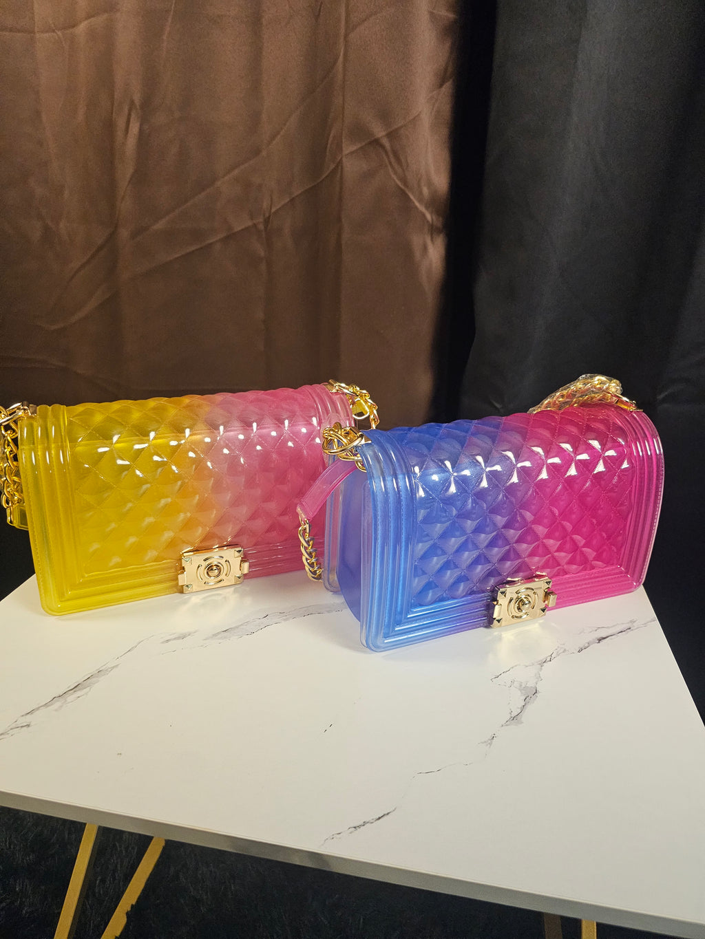 Transparent Colorblock Jelly Crossbody Bag
