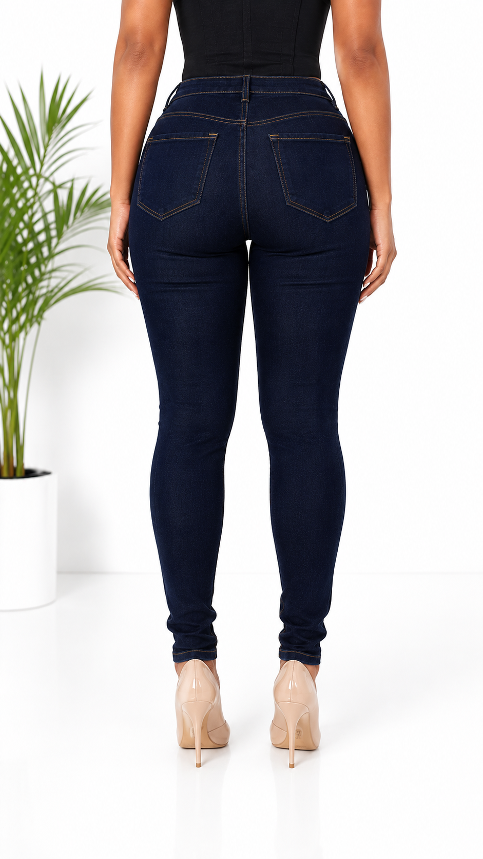 High-Rise Dark Wash Skinny Jeans Secondary image