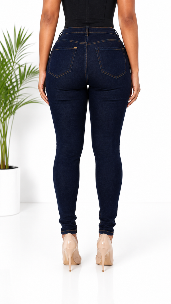 High-Rise Dark Wash Skinny Jeans