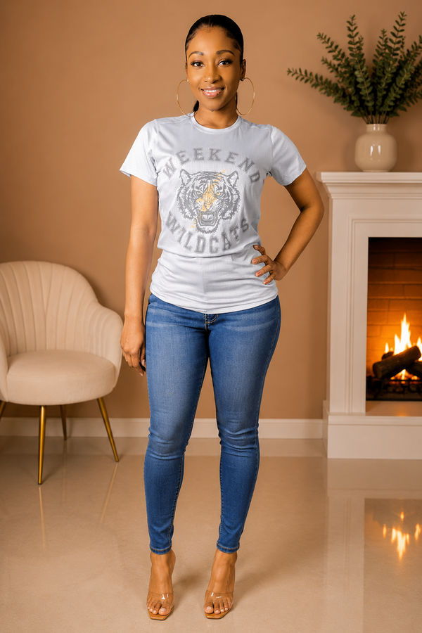 Weekend Wildcats Graphic Ribbed Tee