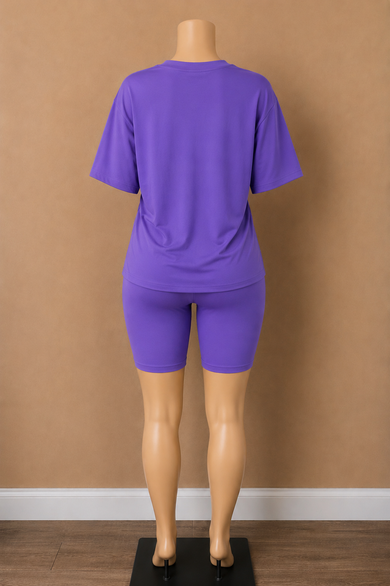 Chill Kinda Day V-Neck Biker Short Set