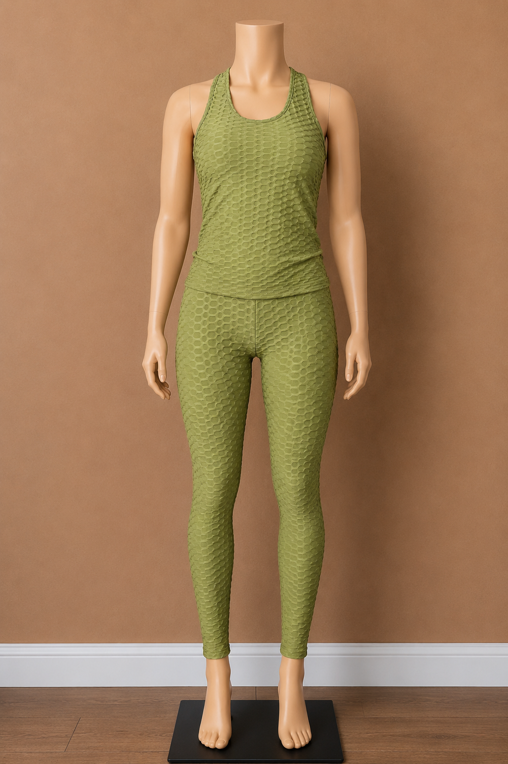Sculpt Texture Honeycomb Waffle Tank & Legging Set