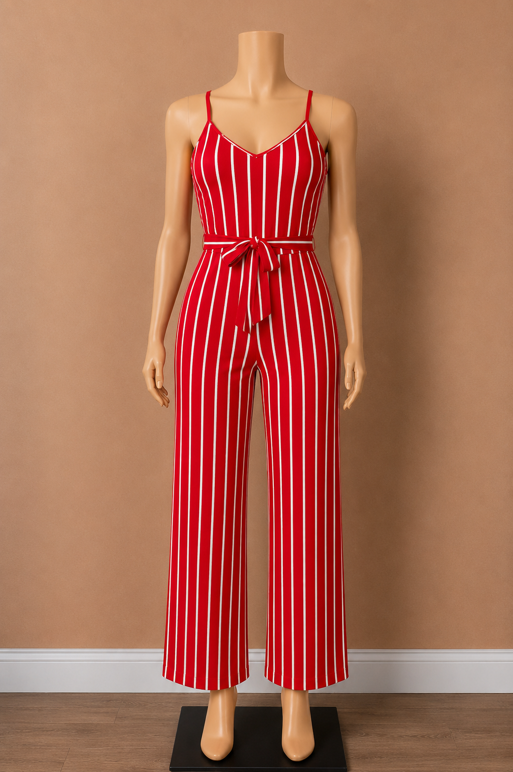 Kandy Kane Striped Wide Leg Jumpsuit