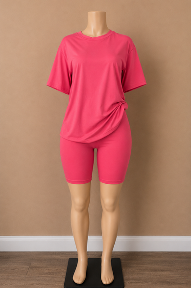 Off-Duty Oversized Tee & Biker Short Set
