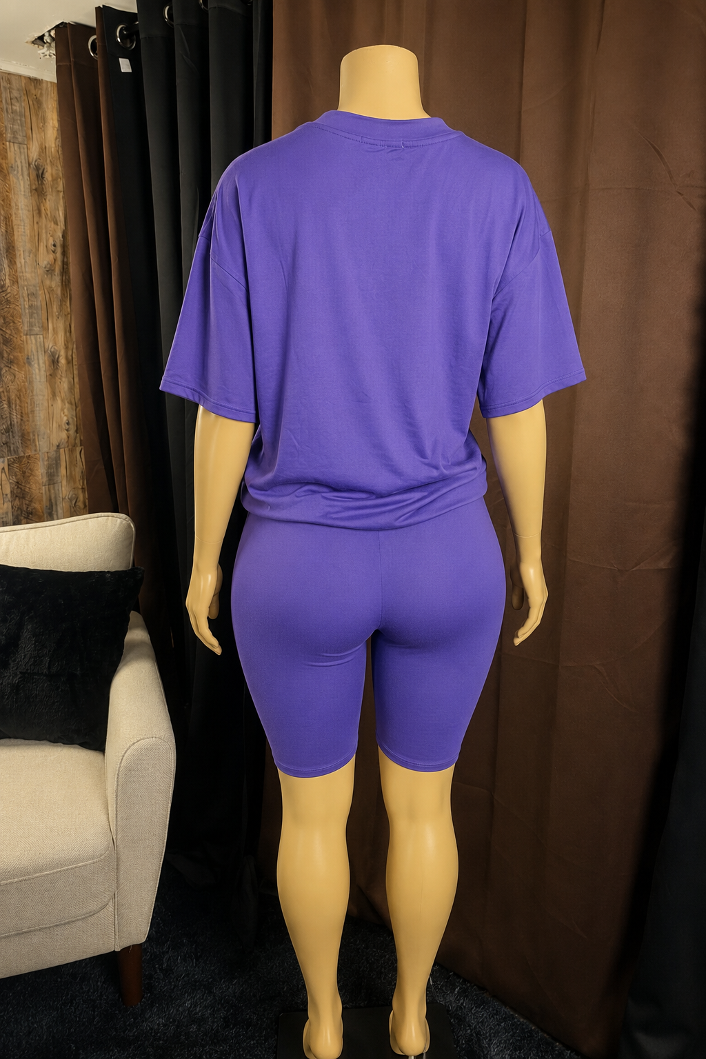 Chill Kinda Day V-Neck Biker Short Set