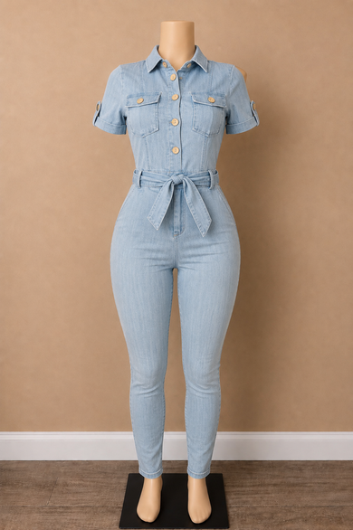 Jump For Joy Denim Jumpsuit