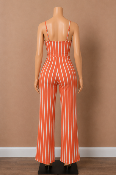 Kandy Kane Striped Wide Leg Jumpsuit
