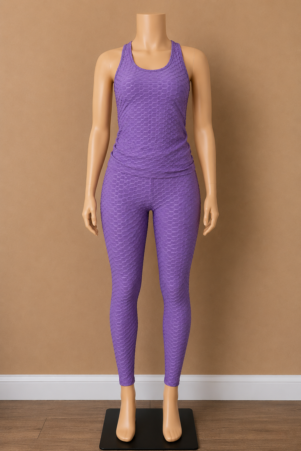 Sculpt Texture Honeycomb Waffle Tank & Legging Set