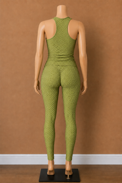 Sculpt Texture Honeycomb Waffle Tank & Legging Set