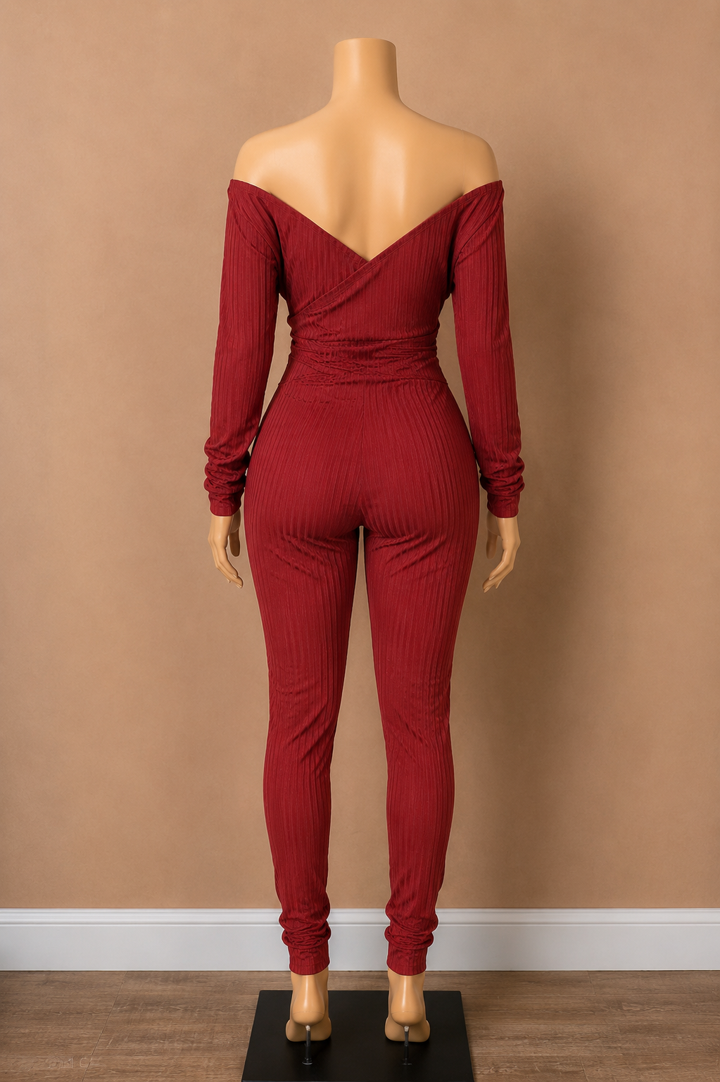Off Shoulder Cross Front Jumpsuit
