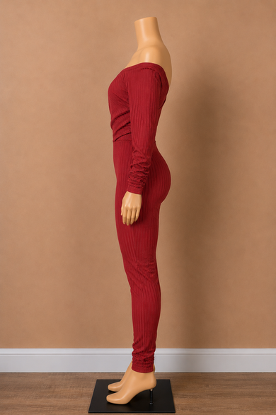 Off Shoulder Cross Front Jumpsuit
