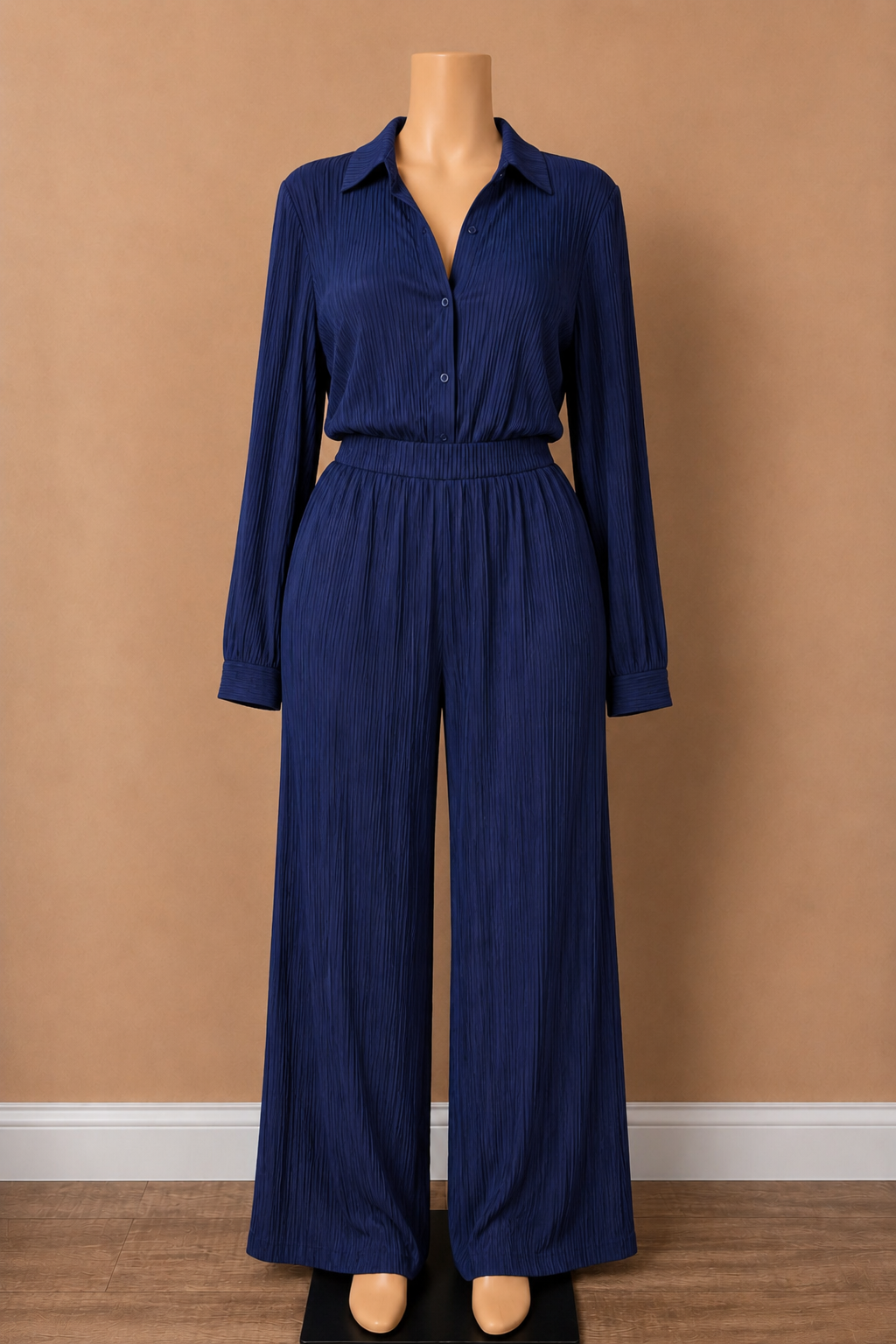 Sweet Sapphire Crinkle Jumpsuit