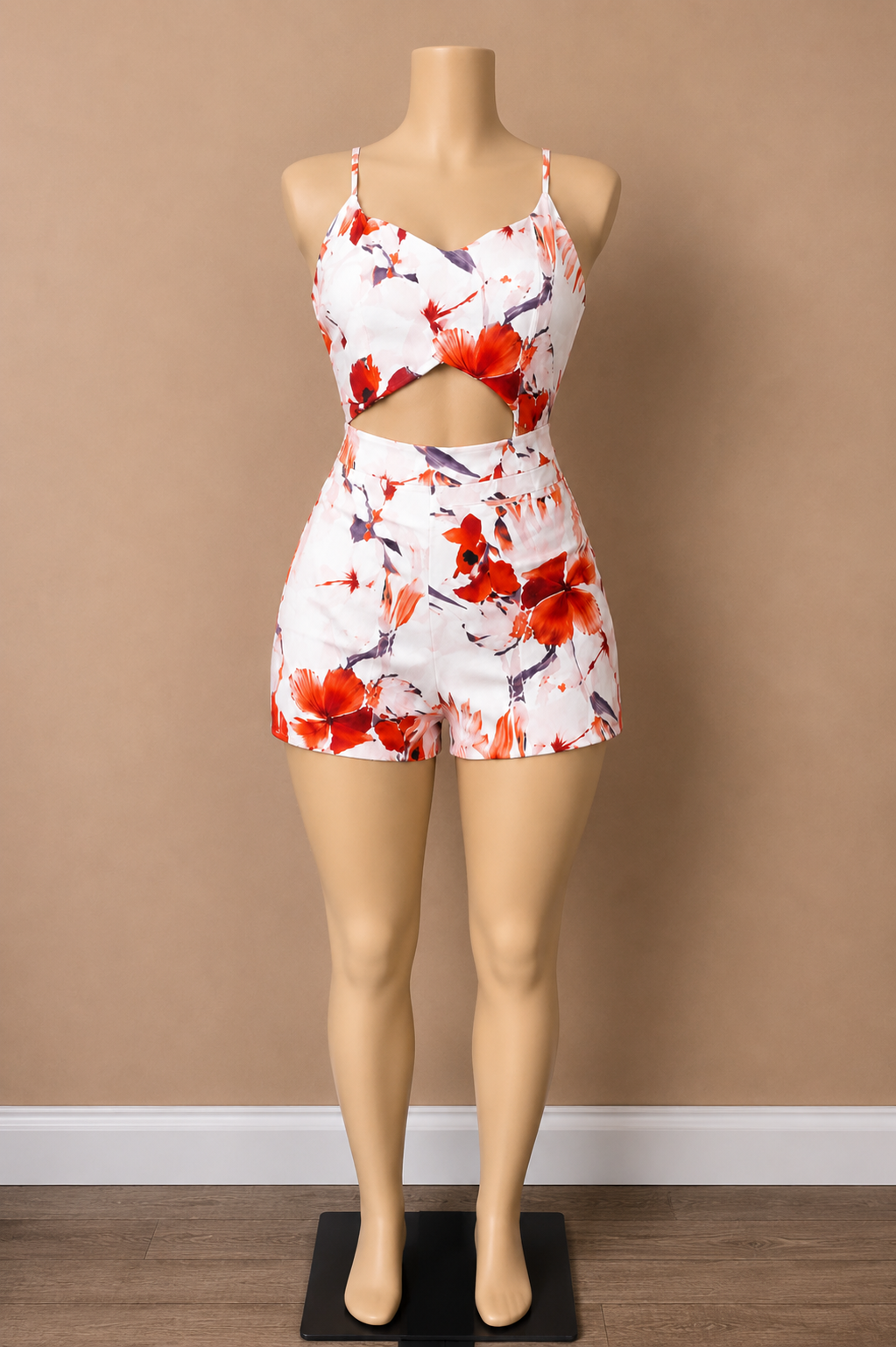 Front Cut Out Spaghetti Strap Romper