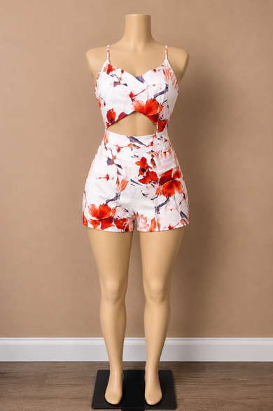 Front Cut Out Spaghetti Strap Romper