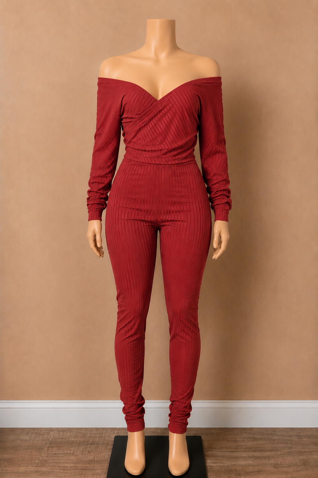 Off Shoulder Cross Front Jumpsuit