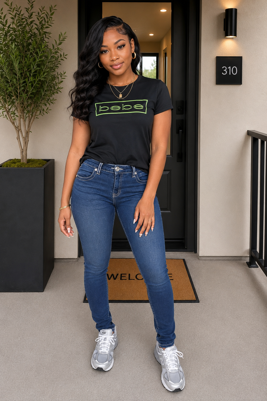 Diamond Bell Button Denim Jeans