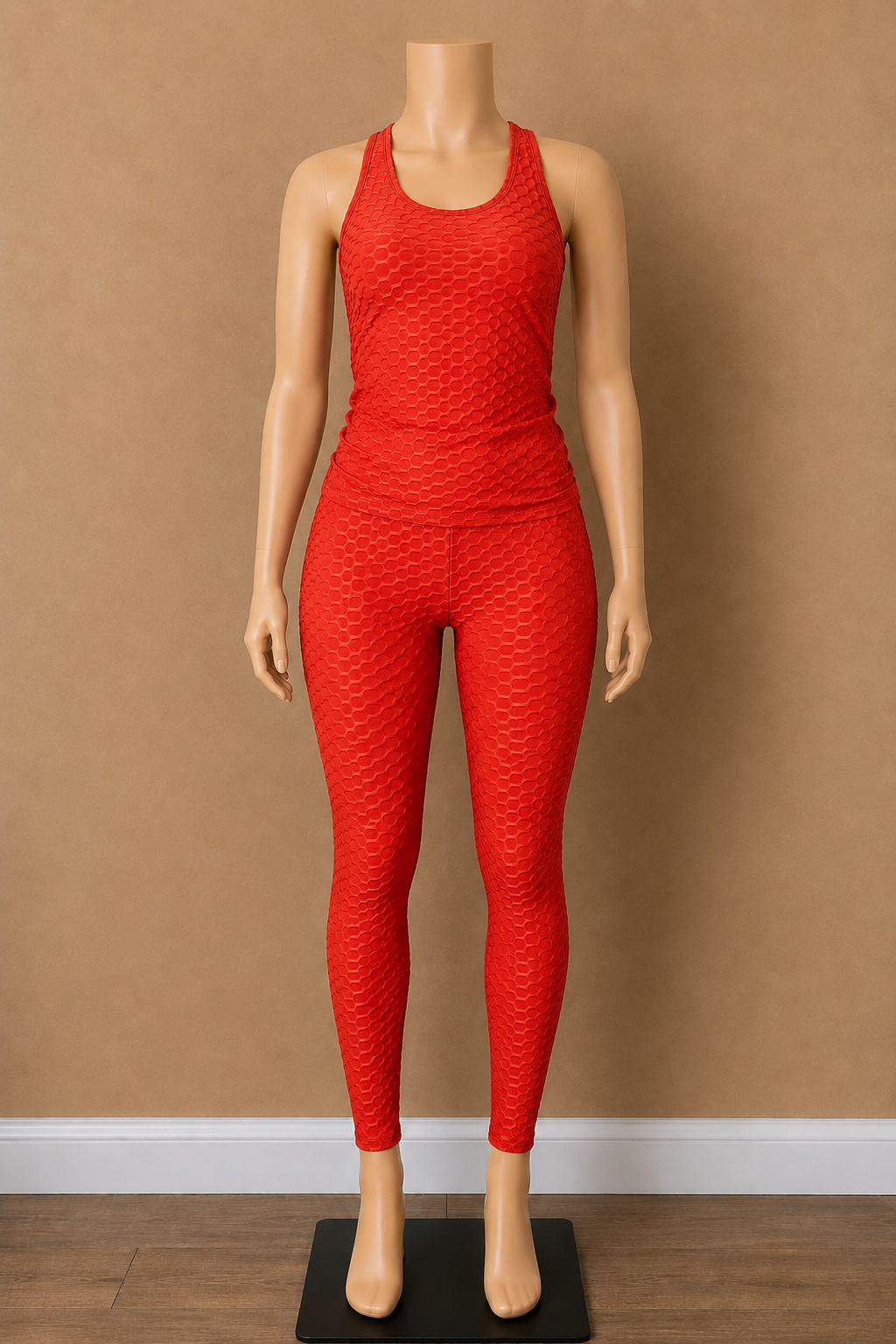 Sculpt Texture Honeycomb Waffle Tank & Legging Set