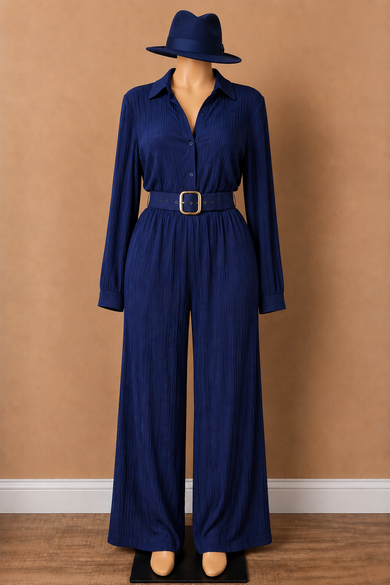 Sweet Sapphire Crinkle Jumpsuit