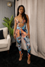 On The Road License Plate Print Cutout Jumpsuit